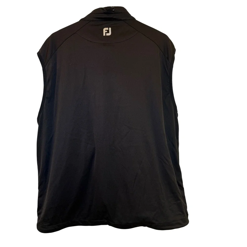 FootJoy DryJoys Vest Mens XL‎ Black Excellent Burnt Pine Embroidered Full Zip